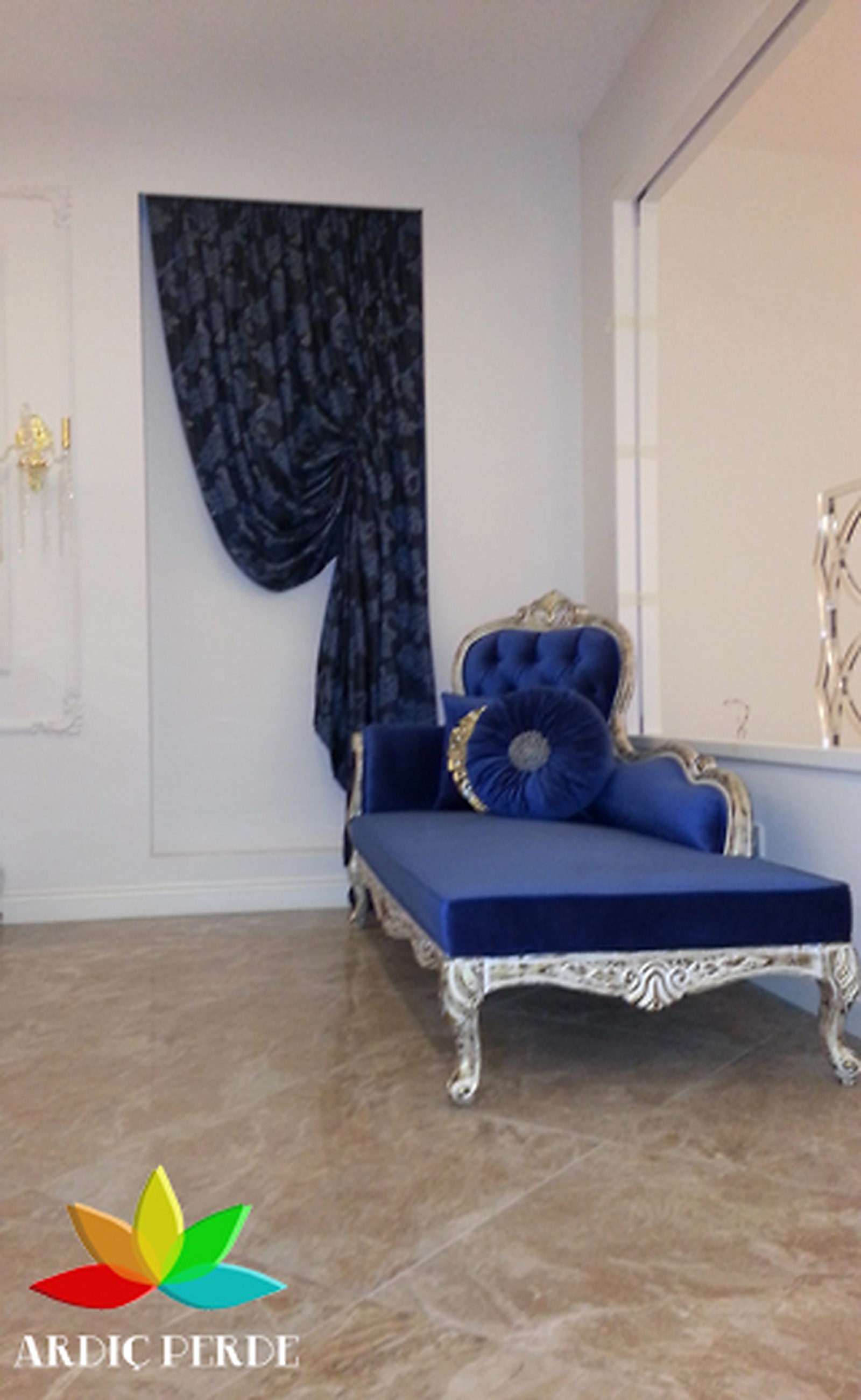Görkem Furniture Showroom (Siteler / Ankara) — Somfy RTS Remote-Controlled Motorized Zebra Shades & Bespoke Classical Drapery (Showcase 7)
