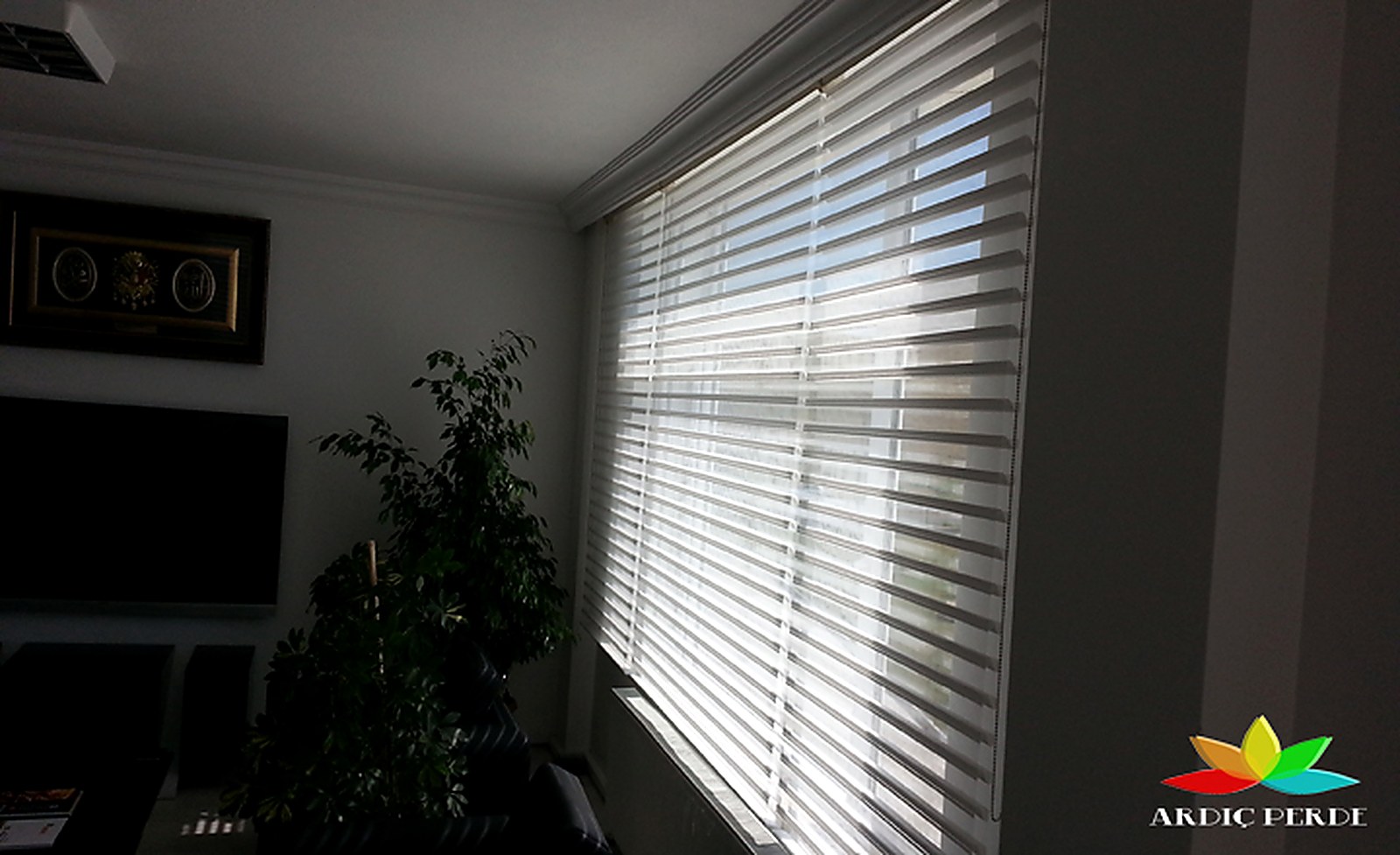 Lavalia Corporate Headquarters Chairman's Office — Somfy Motorized Remote-Controlled Silhouette (Shangri-La Sheer) Shading System (View 6)